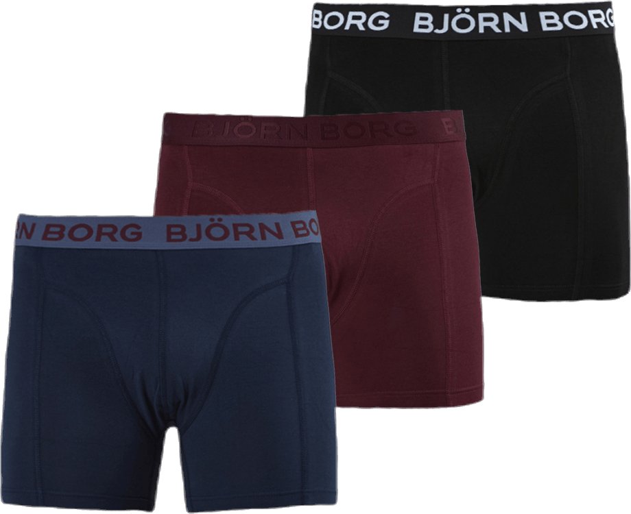 Sammy Solid Shorts 3-Pack Blue/Red, Male, Apparels, Underwear, Blue/Red, M