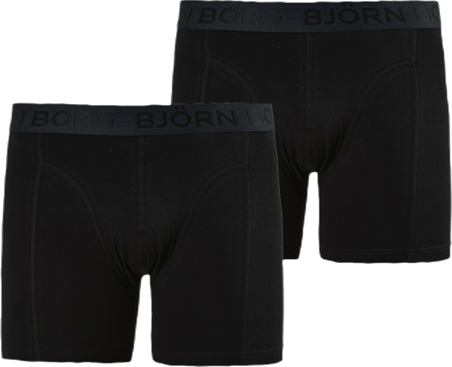 Sammy Solid Shorts 2-Pack Black, Male, Kleding, Ondergoed, Zwart, S