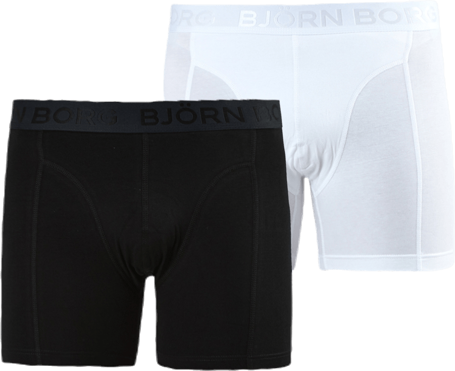 Sammy Solid Shorts 2-Pack White/Black, Male, Abbigliamento, Biancheria intima, Bianca/Nero, M