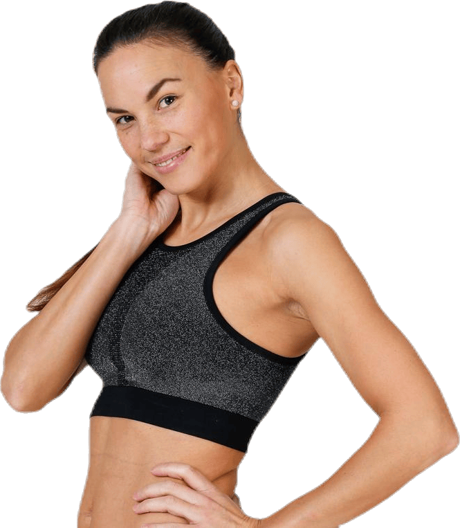 Seamless Sparkle Sports Top Black - Bild 3