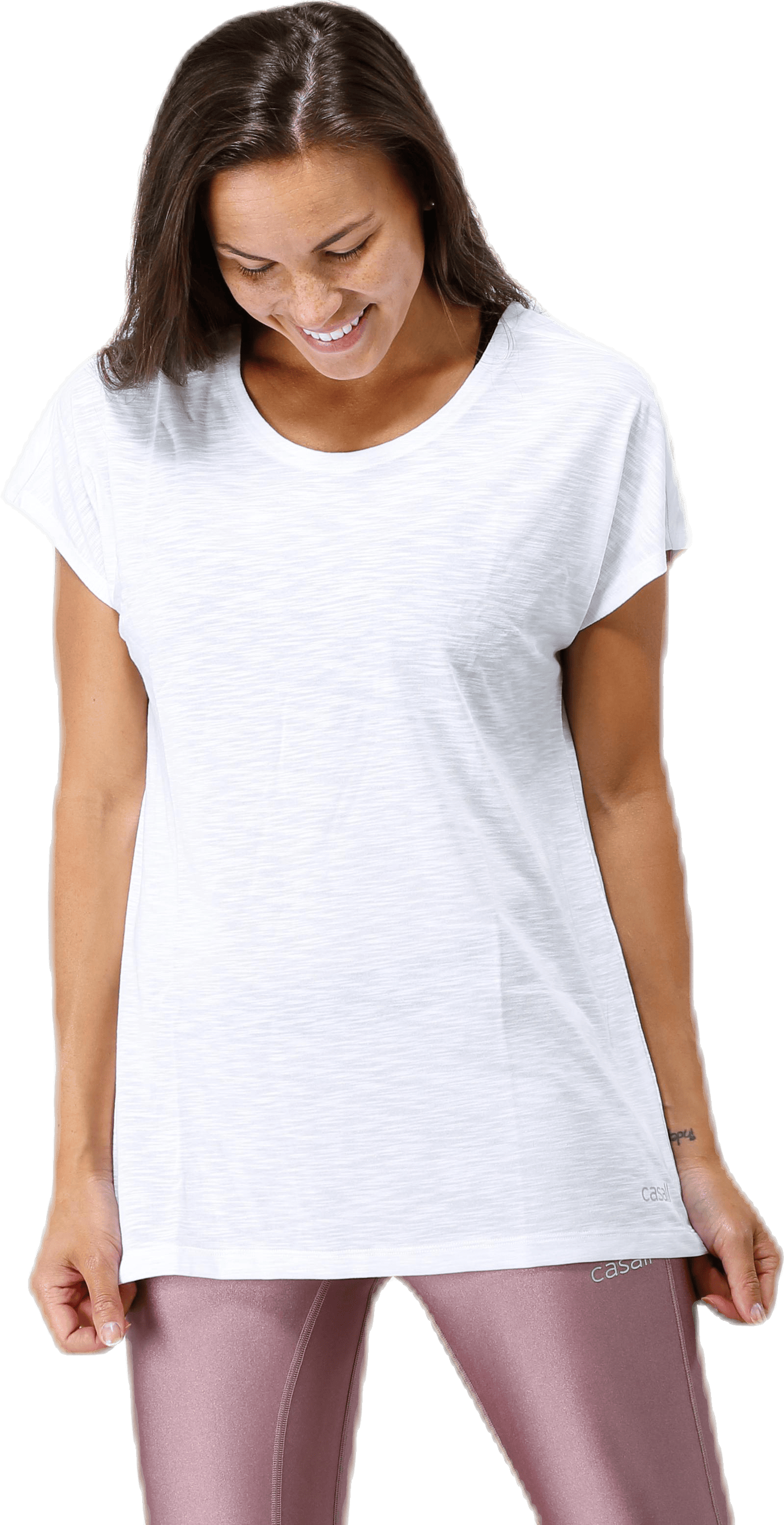 Raw Elastic Tee White