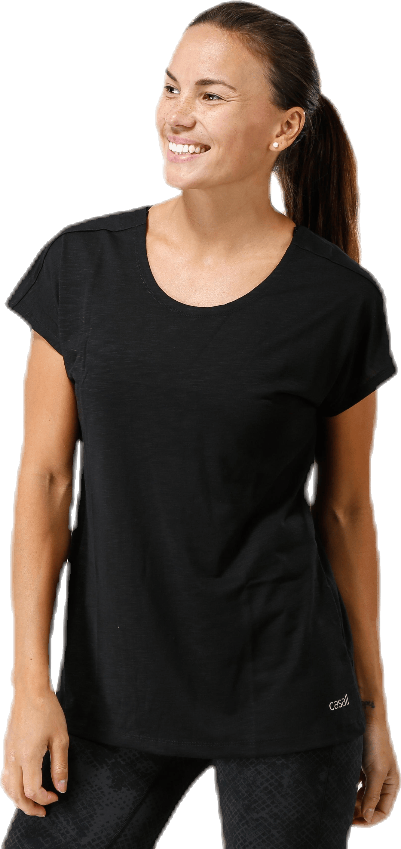 Raw Elastic Tee Black