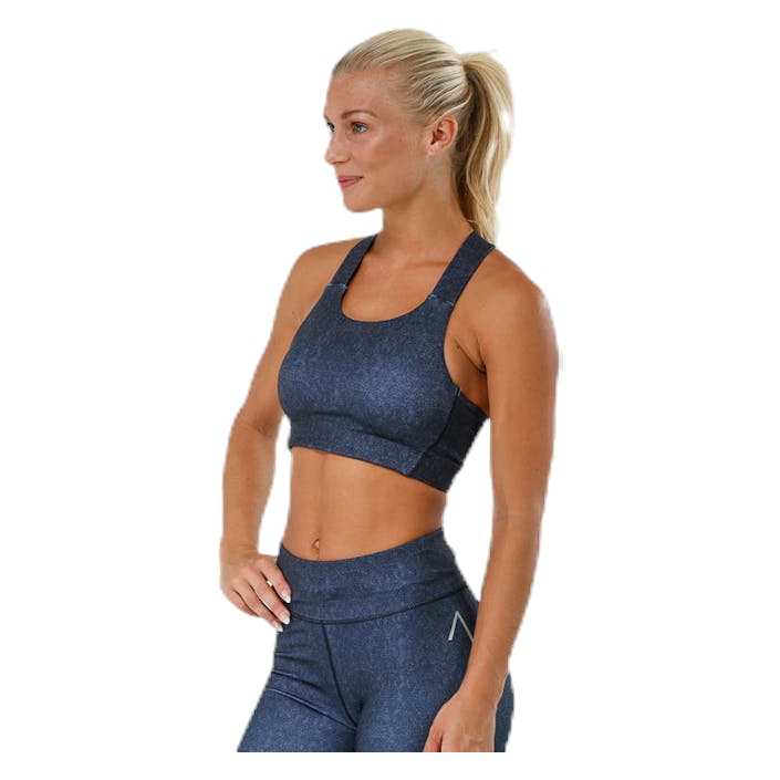 Stability Blue/Patterned, Female, Apparels, Sports Bras, Workout, Blue/Patterned, XS