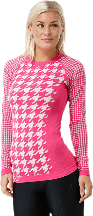 Agnes Top Pink/White, Female, Apparels, base layers, Alpine sports, Pink/White, L/XL