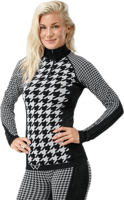 Agnes Zip Black, Female, Apparels, base layers, Alpine sports, Black, L/XL