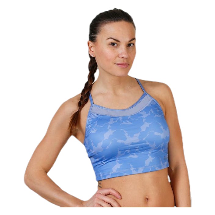 Live Crop Top Blue, Female, Vêtements, Tops, Yoga, Bleu, M
