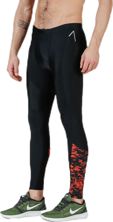 Brace Compression Tights Black/Red, Male, Apparels, Leggings, Workout, Black/Red, XL