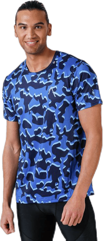 Halo Blue/Patterned, Male, Apparels, T-shirt, Workout, Blue/Patterned, L