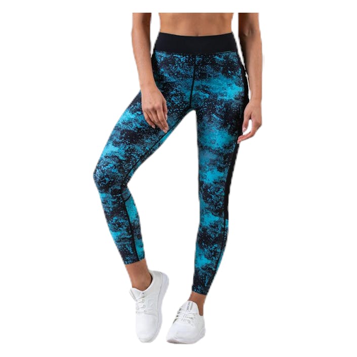 Moon Limited Compression Tights Blue, Female, Apparels, Leggings, Workout, Blue, XS