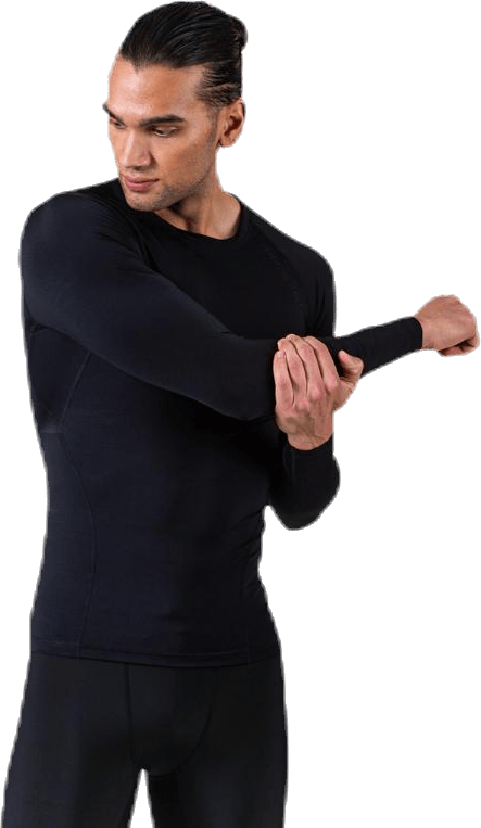 Compression L/S Black, Male, Apparels, Shirts, Running, Black, M