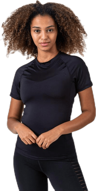 Compression Tee Black, Female, Apparels, T-shirt, Running, Black, XL