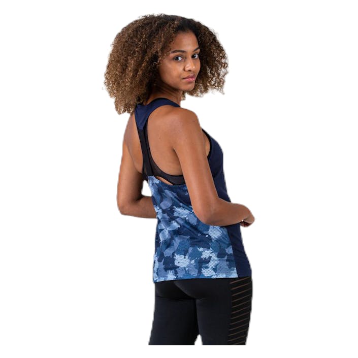 Flex 2.0 Blue/Patterned, Female, Apparels, Tops, Workout, Blue/Patterned, L