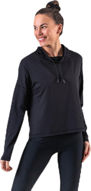 Faxi Crop Sweater Black, Female, Apparels, Shirts, Workout, Black, M