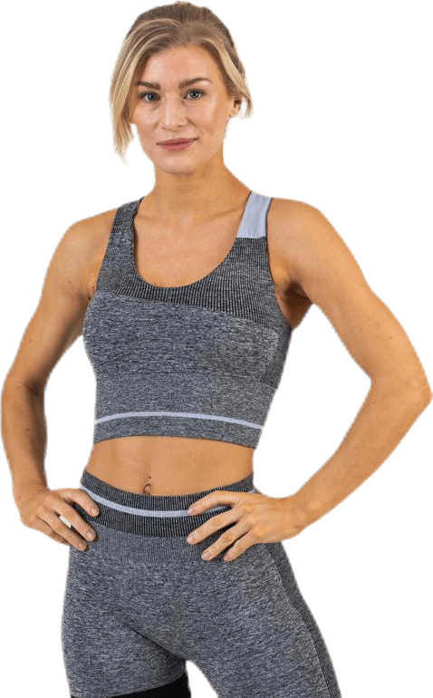 Halley Seamless Bra Black/Grey, Female, Vêtements, Soutien-gorge de sport, Courses, Noir/Gris, L