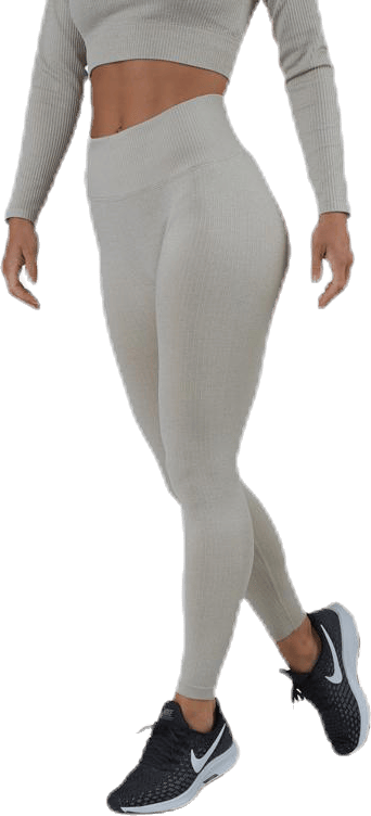 Bonnie Ribbed Tights Beige - Bild 2