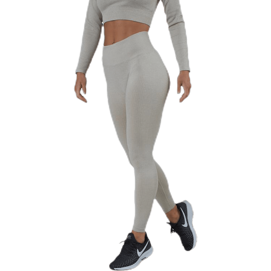 Bonnie Ribbed Tights Beige - Bild 2