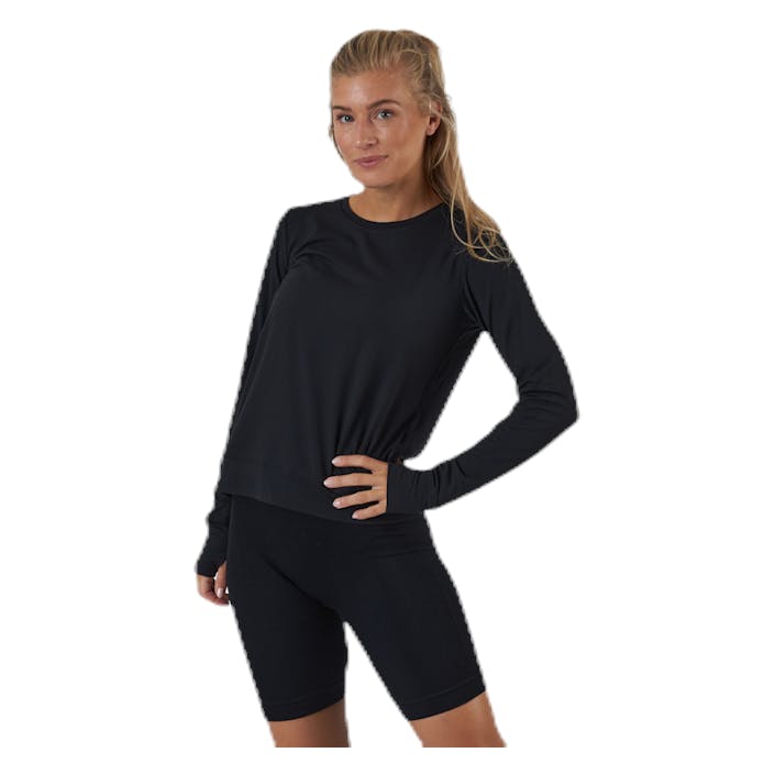 Calm Sweater Black, Female, Vêtements, Chemises, Yoga, Noir, M