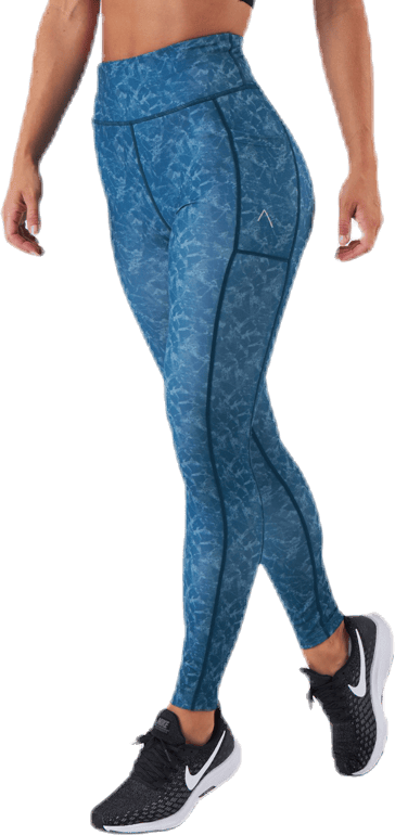 Tempo Tights Blue, Female, Apparels, Leggings, Workout, Blue, M