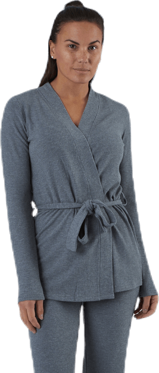 Serenity Rib Kimono Grey, Female, Kleding, Overhemden, Yoga, Grijs, XS