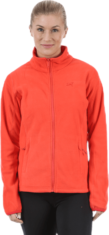 Lund Microfleece Jacket Red, Female, Odevy, bundy, Červená, 40