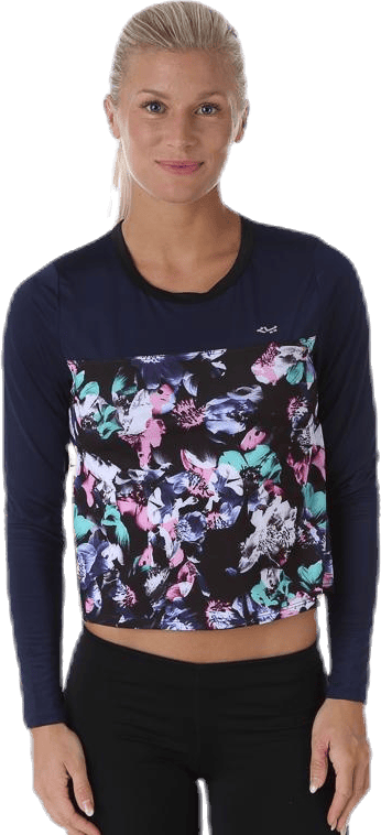 Namaste Cropped LS Blue/Patterned