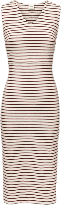 Simone S/L Dress Beige/Red