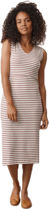 Simone S/L Dress Beige/Red - Bild 2