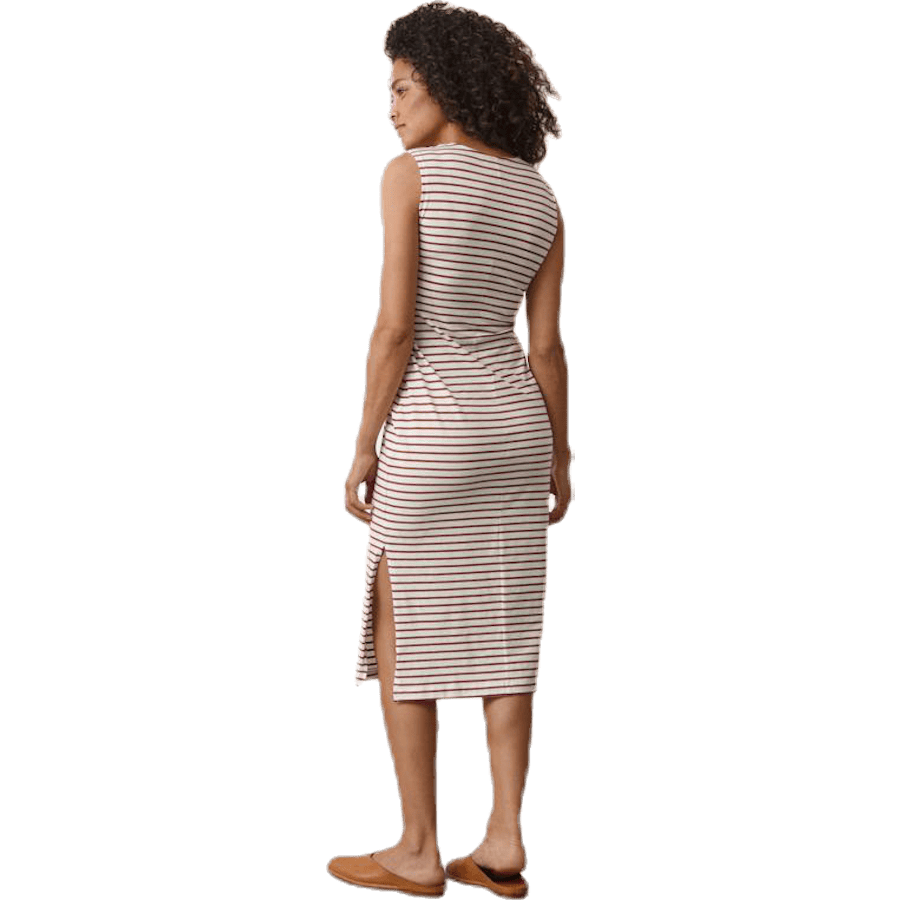 Simone S/L Dress Beige/Red - Bild 3