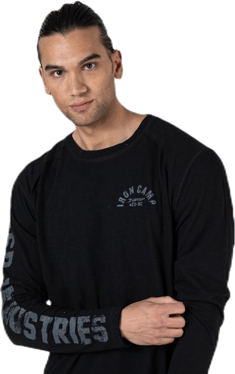 Throwback LS Tee Black, Male, Klær, T skjorte, Trening, Svart, XXXL