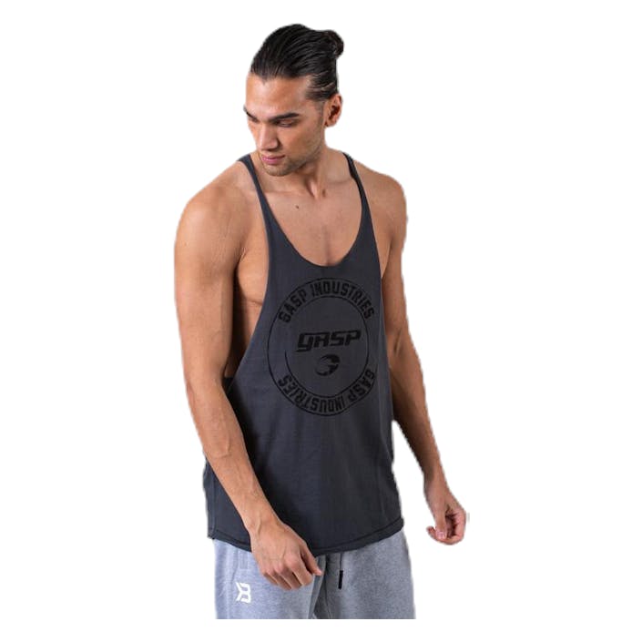 Gasp Stringer Grey, Male, Apparels, Tops, Workout, Grey, S