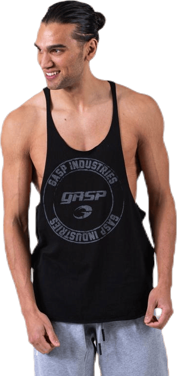 Gasp Stringer Black, Male, Apparels, Tops, Workout, Black, XXL