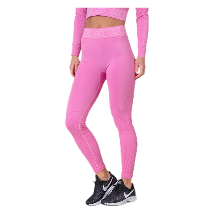 Rib Seamless Legging Pink, Female, Kläder, Tights, Träning, Rosa, M