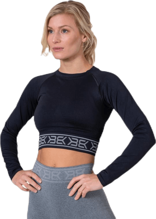 Rib Seamless LS Black, Female, Kleding, Overhemden, Training, Zwart, L