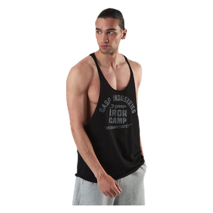Gasp Stringer Black/Grey, Male, Apparels, Tops, Workout, Black/Grey, S
