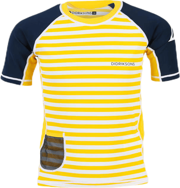 Surf Shortsleeve UV Top Blue/Yellow, Unisex, Odzież, Stroje kąpielowe, Pływanie, Niebieski/Żółty, 100