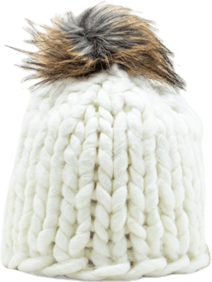 Fox Knitted Beanie White