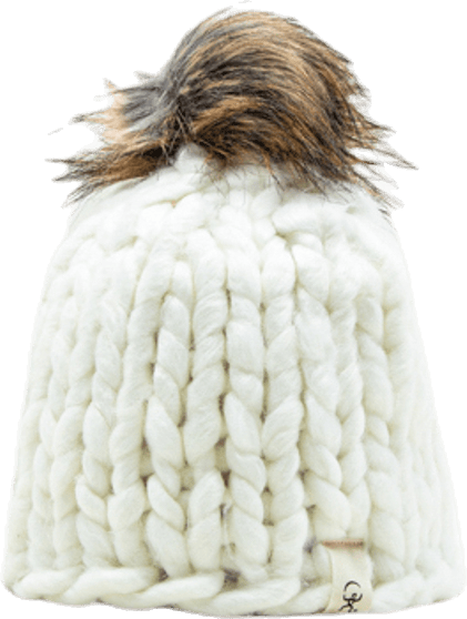 Fox Knitted Beanie White - Bild 2