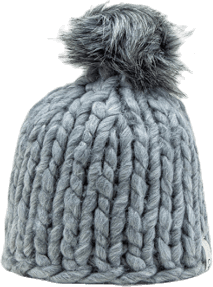 Fox Knitted Beanie Grey