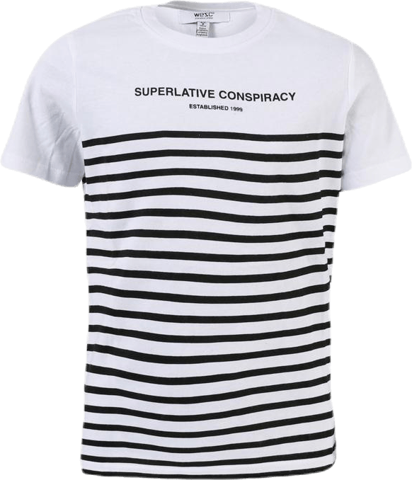 Superlative Conspiracy Stripe Youth White/Black, Unisex, Ropa, Camiseta de manga corta, Blanco/Negro, 146
