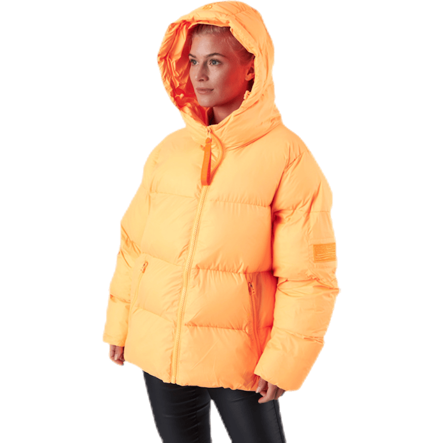 Short Padded Hood Jacket Orange - Bild 4