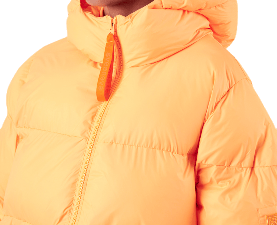 Short Padded Hood Jacket Orange - Bild 5