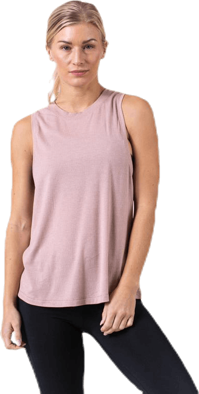Rib Layer Tank Pink, Female, Apparels, Tops, Workout, Pink, XS