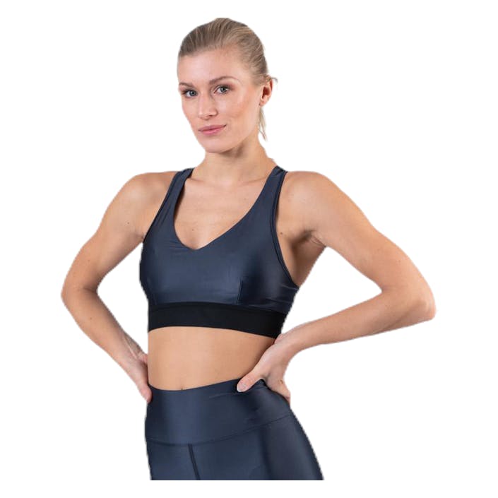 Glossy Bra Top Blue, Female, Abbigliamento, Reggiseno sportivo, In esecuzione, Blu, L