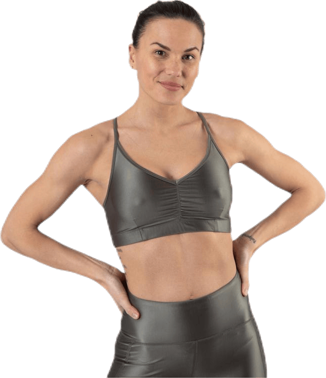 Gloss Bra Top Green, Female, Apparels, Sports Bras, Workout, Green, XS
