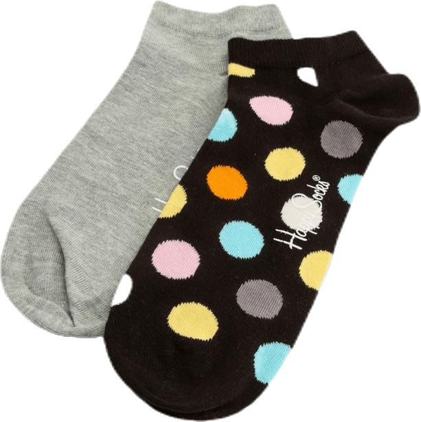 2-Pack Big Dot Low Socks Black, Unisex, Apparels, Socks, Black, 41-45