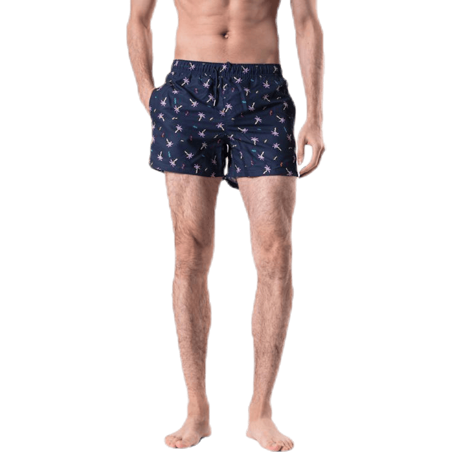 Confetti Palm Swim Shorts Blue