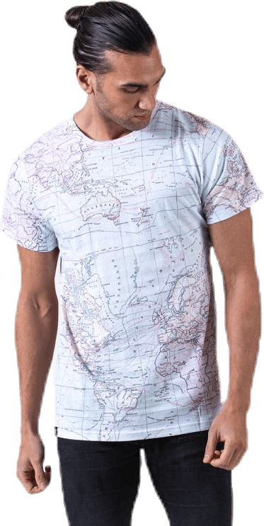 Stockholm Map Patterned, Male, Apparels, T-shirt, Patterned, XL