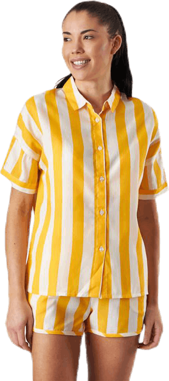 Shirt Short Sleeve Nibe Big Stripes Yellow, Female, Kläder, T-shirt, Gul, L