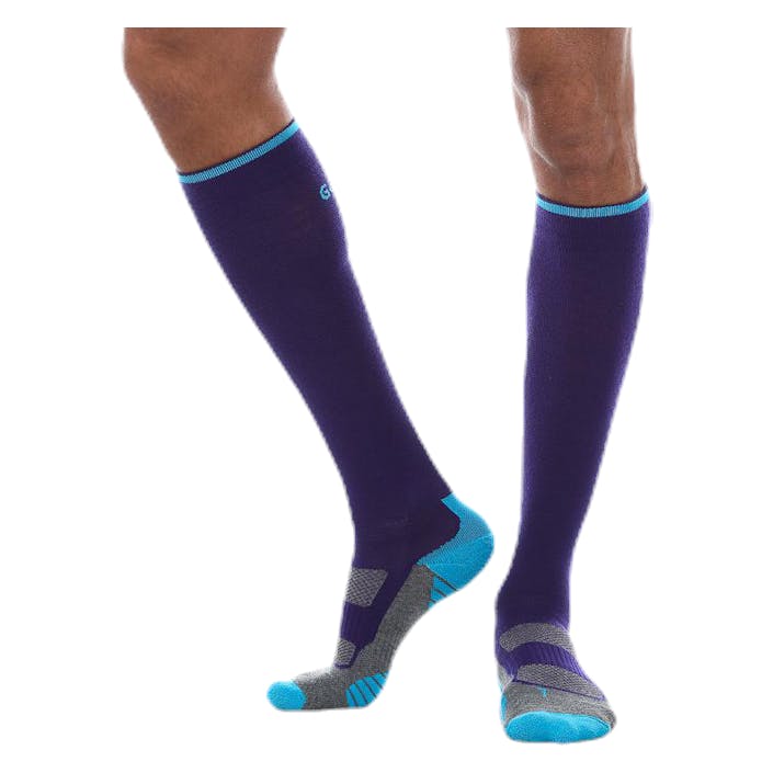 Compression Wool Purple, Unisex, Klær, Sokker, Løping, Lilla, S (27-32)