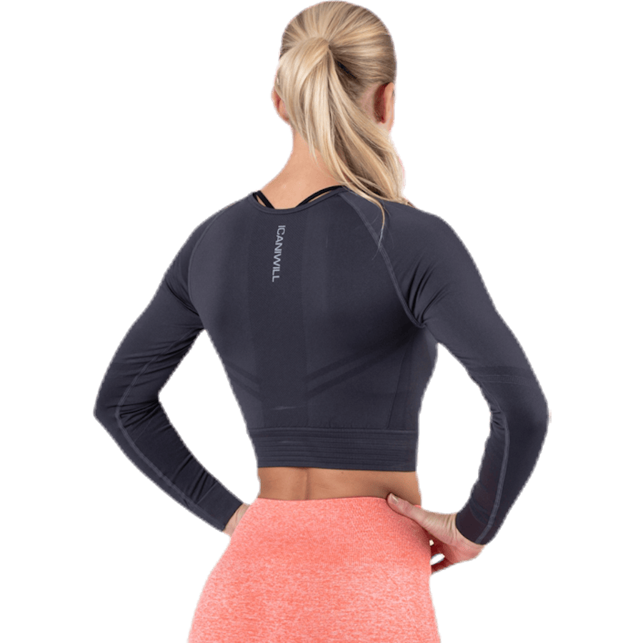 Define Seamless L/S Crop Top Grey - Bild 3